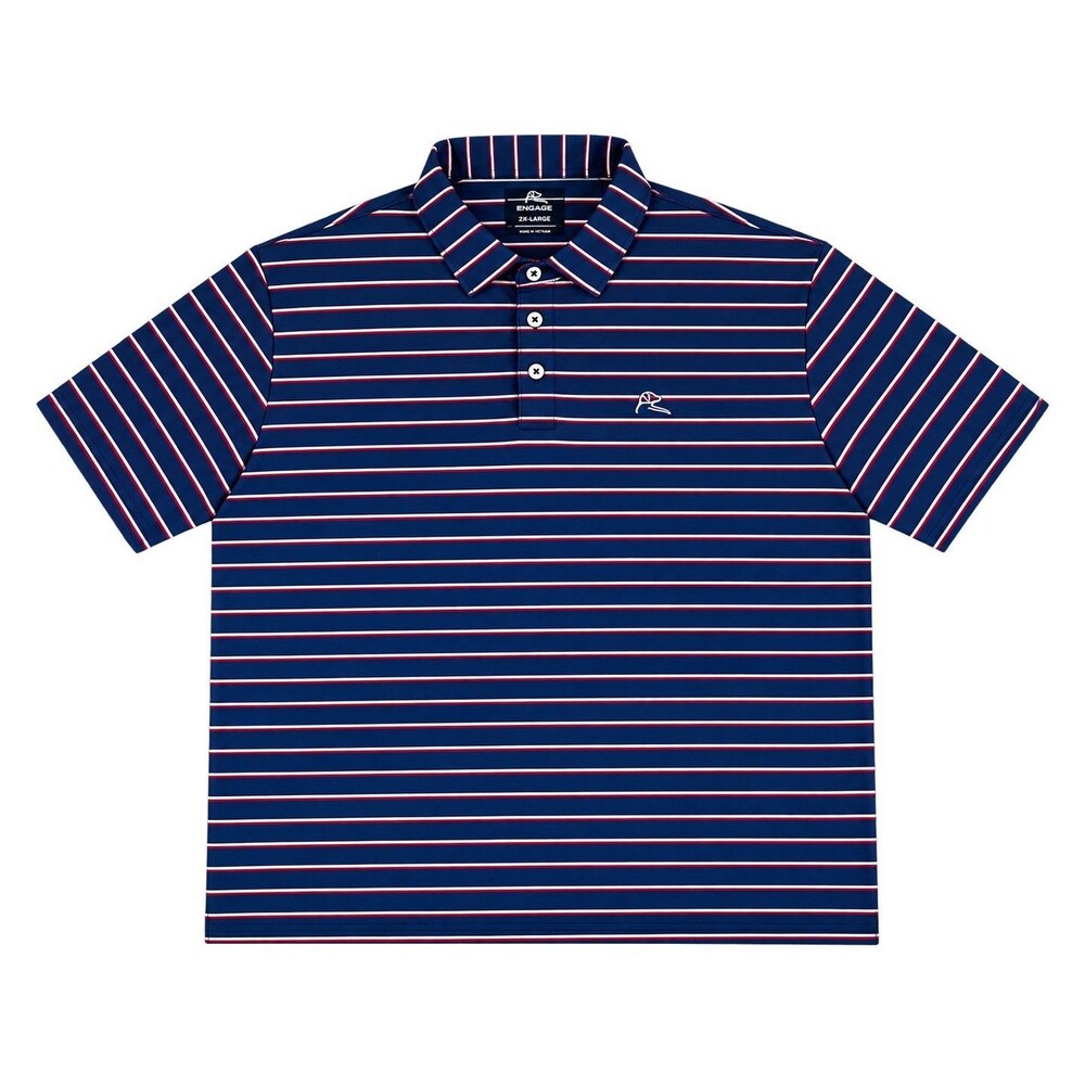 RHOBACK  The OLD Glory Stripe Golf Polo Shirt USA FLAG Performance Size XXL
